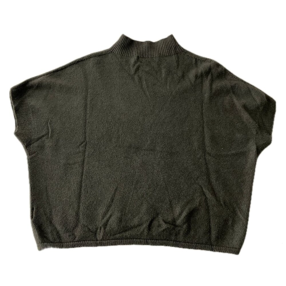 My Best Friend's Wardrobe Turtleneck Cap Sleeve Sweater Gray One Size - Picture 2 of 6